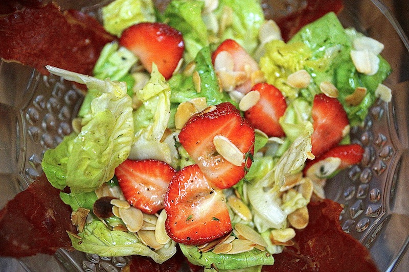 Strawberry Salad with Almonds & Jamon Serrano Food 2 037